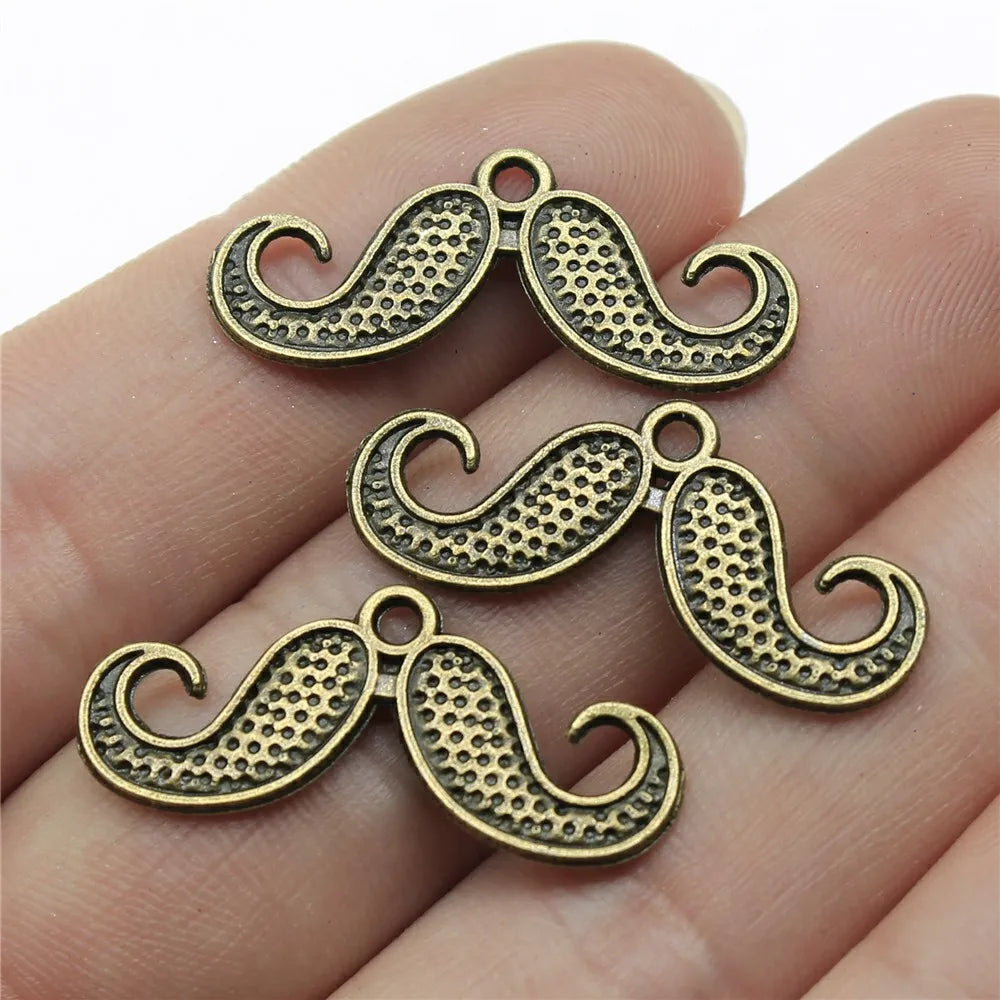 30x13mm 1.1g Multicolor Zinc Alloy Mustache Charm Pendant for DIY Bracelet Necklace Jewelry Making