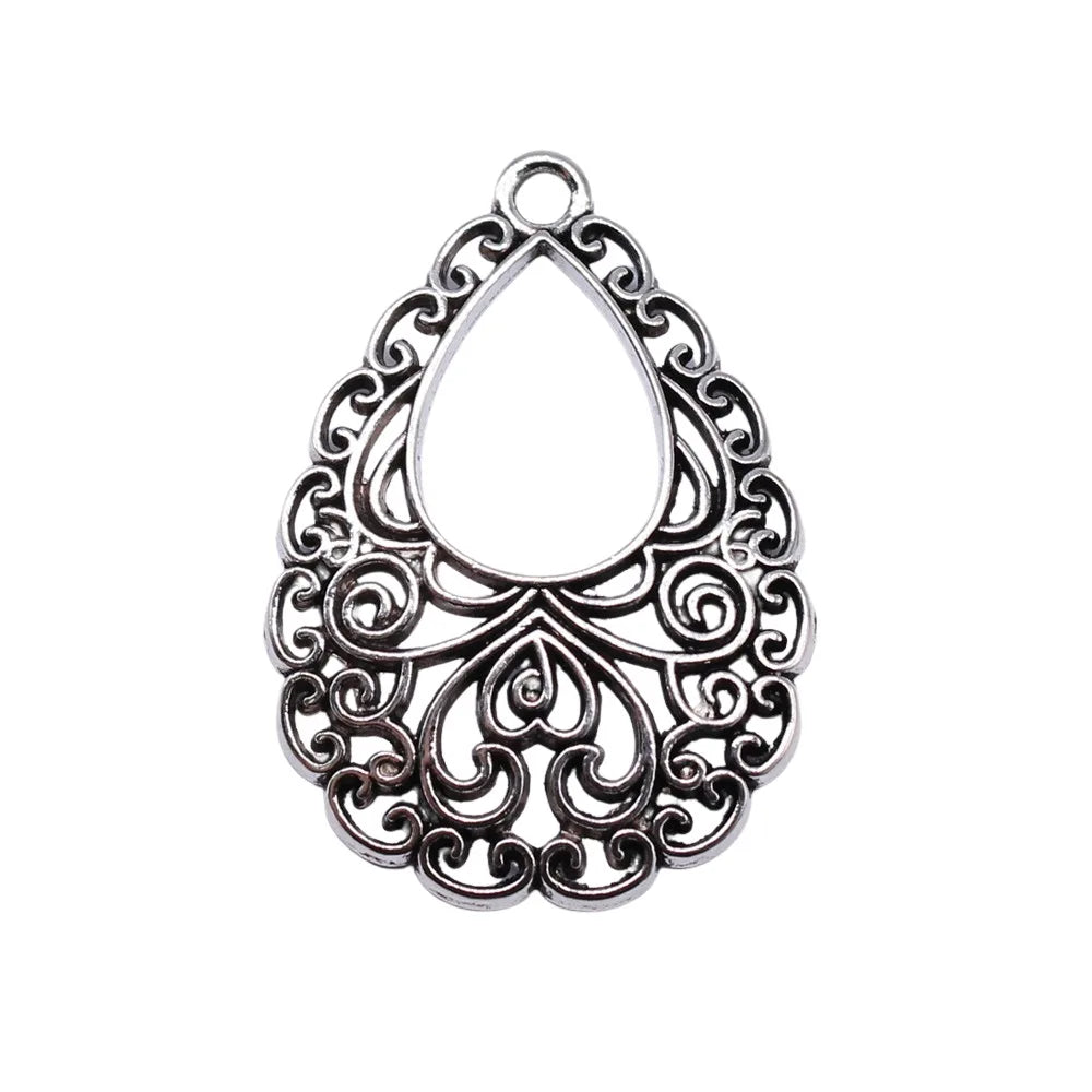 34x24mm 2.7g Multicolor Zinc Alloy Teardrop Earring Charms for DIY Earrings and Pendant Jewelry