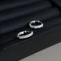 Sweet Cool Micro Pave Zircon Geometric Hoop Earrings Eco-Friendly Copper Minimalist Daily Jewelry