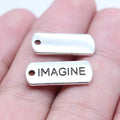 8x21mm 1.5g Antique Silver Zinc Alloy IMAGINE Tag Charm Pendant for Garment and Jewelry DIY