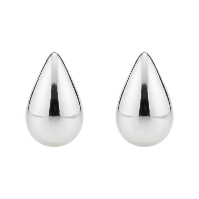 Minimalist Polished Metal Hollow Teardrop Chili Drop Earrings For Women Geometric Fashion Jewelry