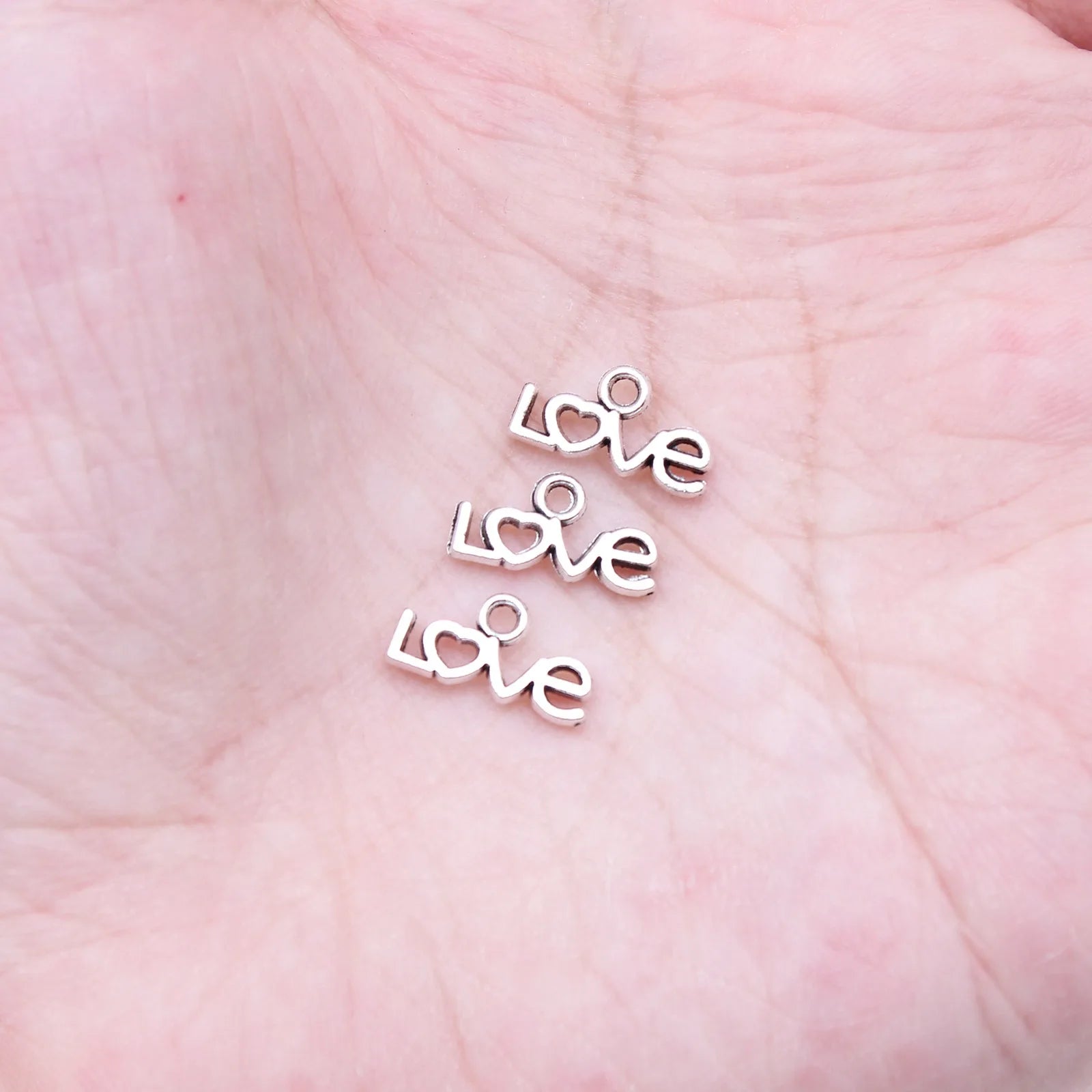 6x12mm 0.27g Antique Silver Zinc Alloy LOVE Letter Charm Pendant for DIY Bracelet Necklace Making