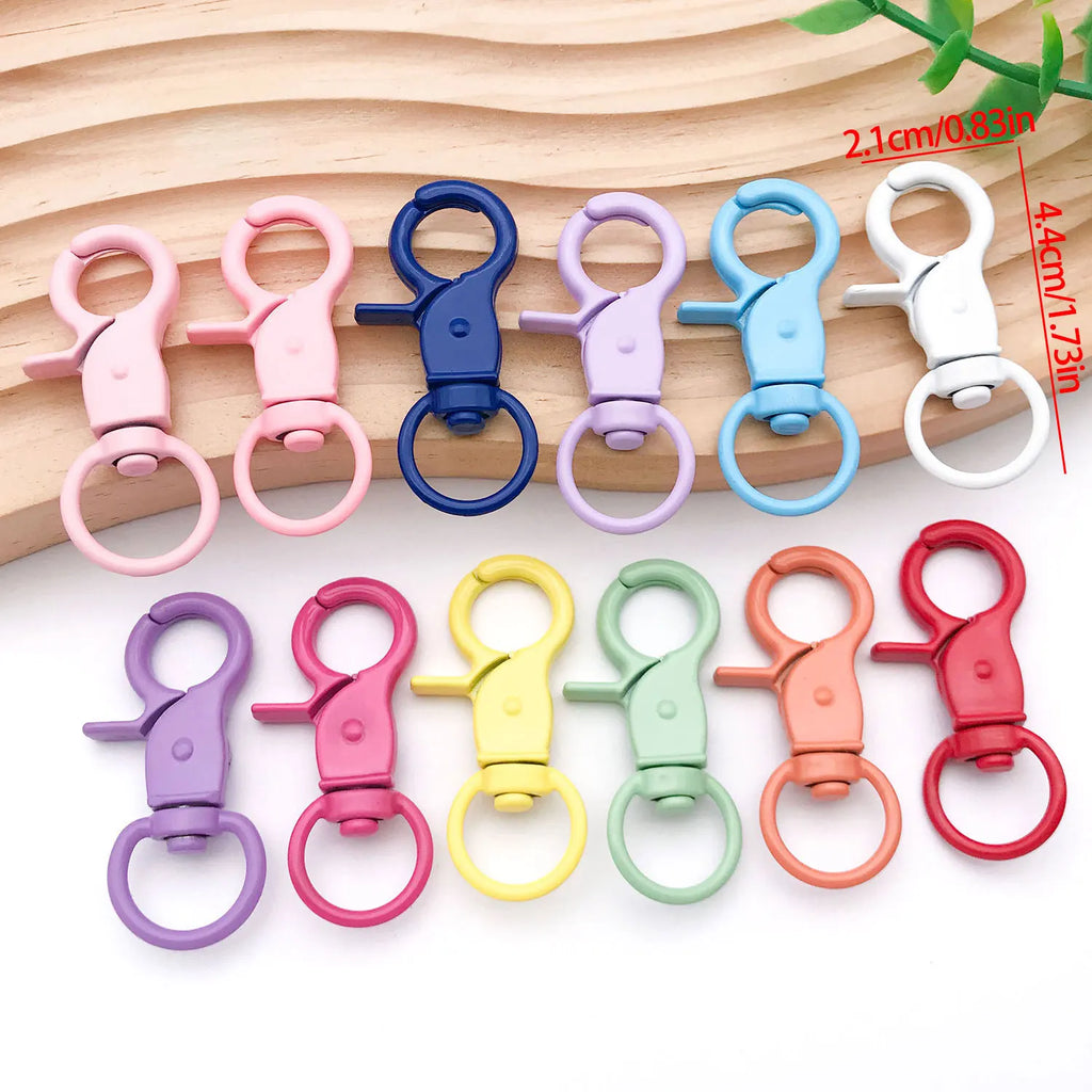 Color Painted Zinc Alloy Swivel Lobster Dog Clasp Jewelry Findings for Bag Charms Keychains