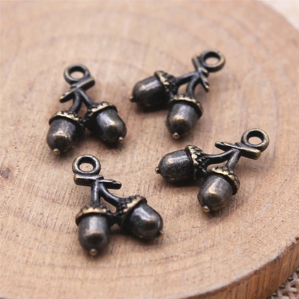 14x10mm 1.1g Multicolor Zinc Alloy Hazelnut Charm Pendant for DIY Food Theme Jewelry Making