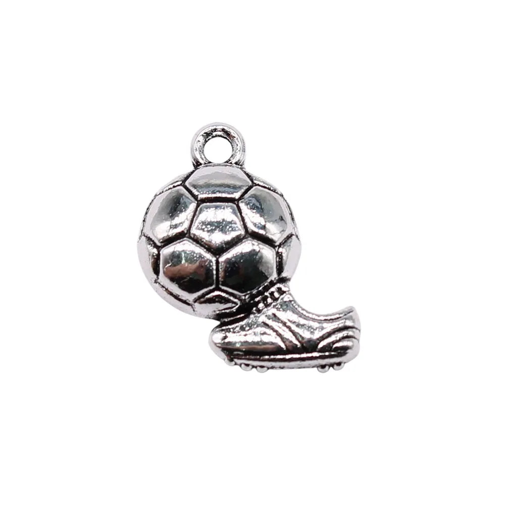 21x15mm 1.69g Antique Silver Zinc Alloy Soccer Cleat Charm Pendant for DIY Sports Jewelry Making