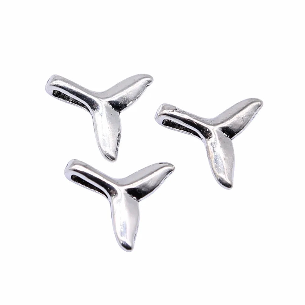 10x10mm 0.35g Multicolor Zinc Alloy Whale Tail Charm Pendant for DIY Necklace Bracelet Jewelry Making