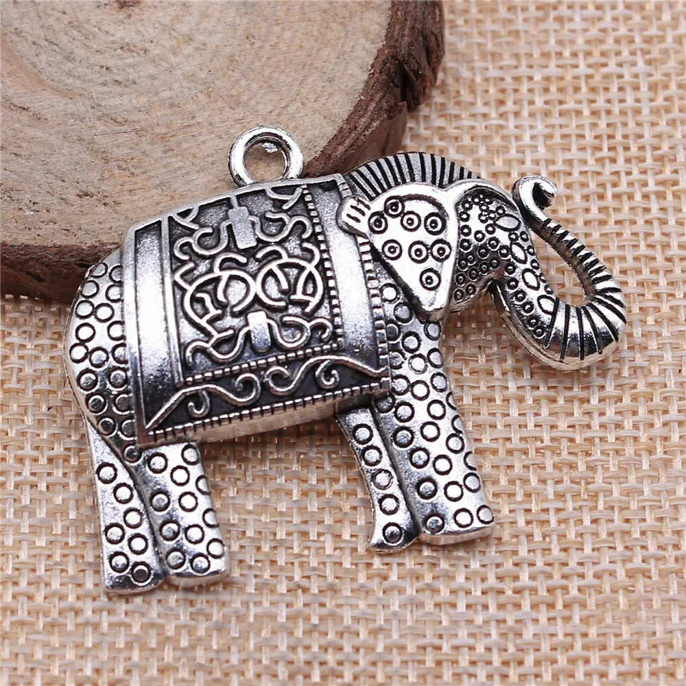 38x48mm 9.2g Multicolor Zinc Alloy Elephant Charm Pendant for DIY Necklace Bracelet Jewelry Making