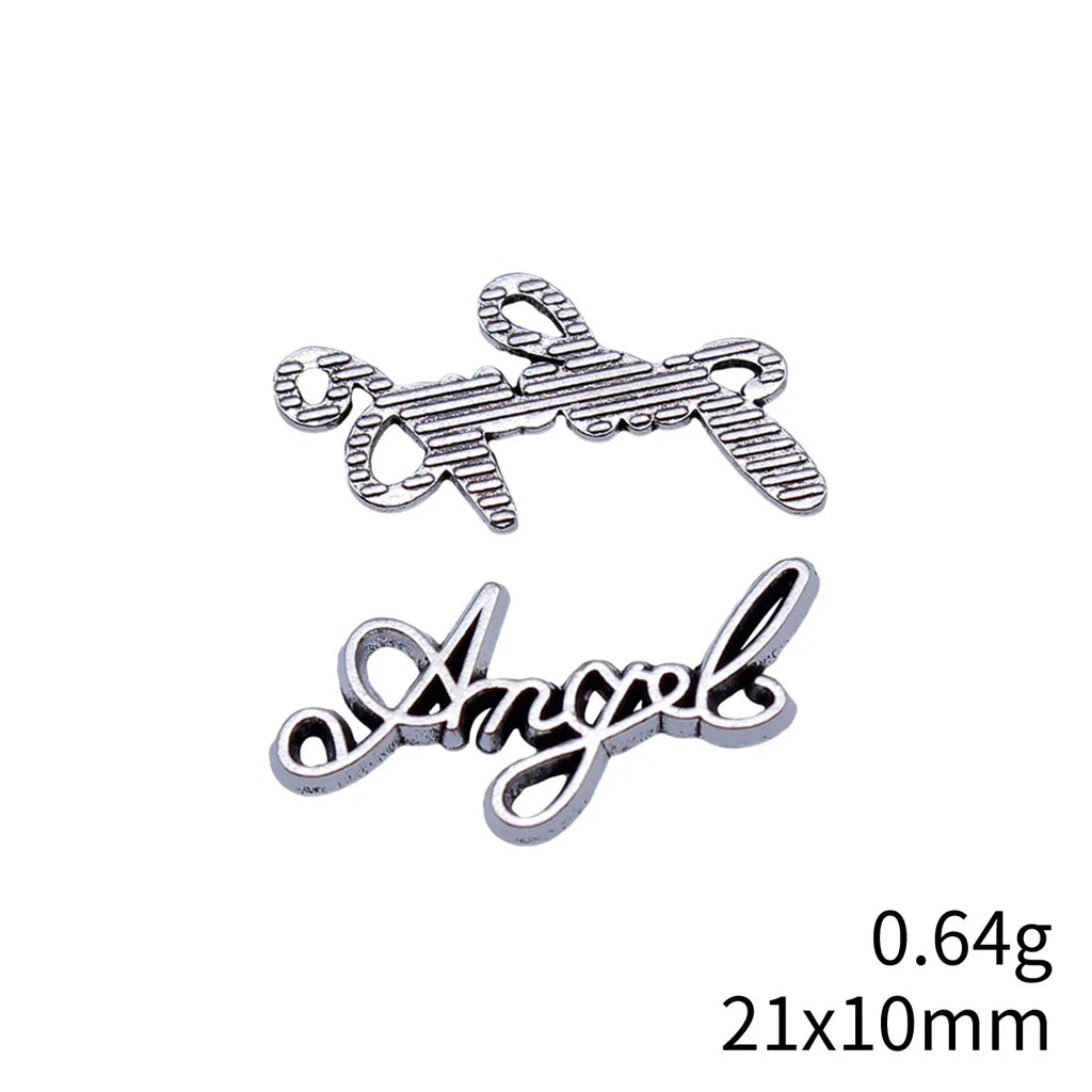 21x10mm 0.64g Antique Silver Zinc Alloy Angel Charm Pendant for DIY Bracelet Necklace Jewelry Making