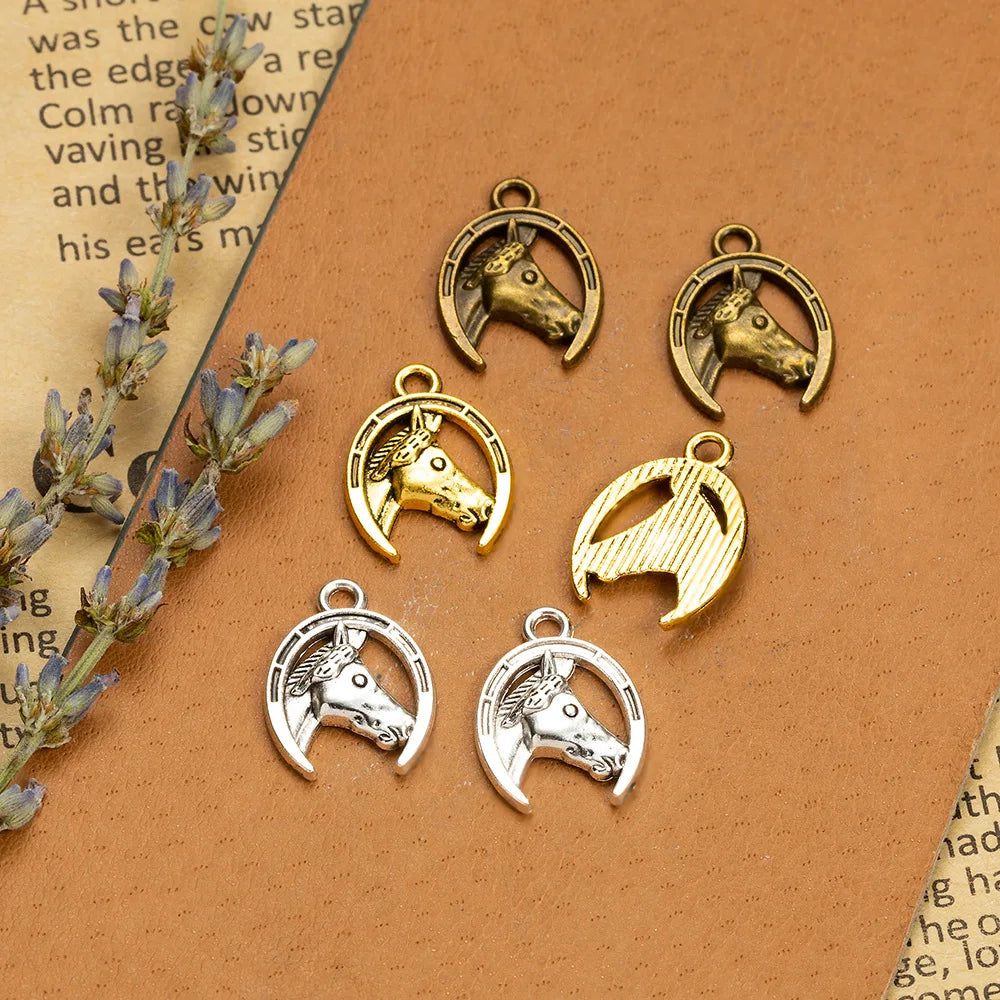 20x15MM Zinc Alloy Horse Head Charm Pendant for DIY Necklace Bracelet Jewelry Making