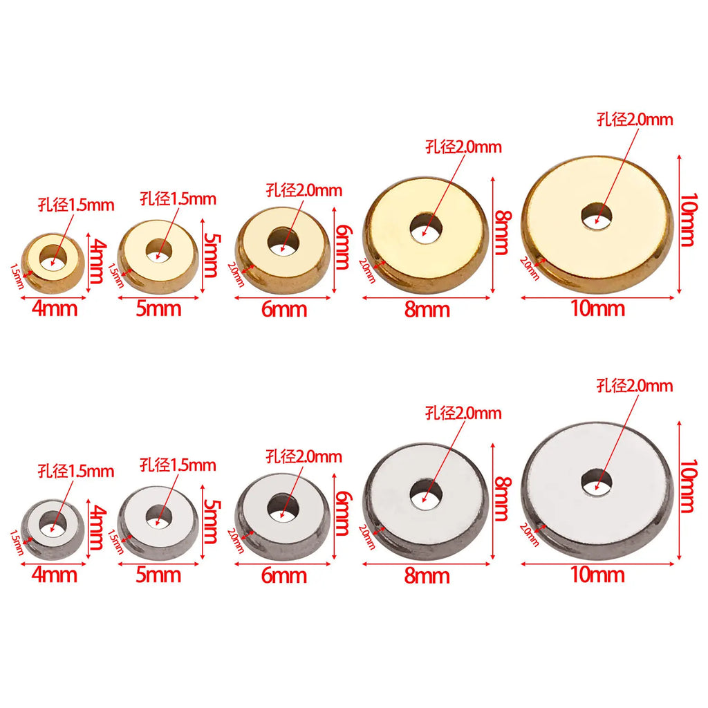 Stainless Steel Wheel Disc Round Abacus Spacer Beads for DIY Bracelet Jewelry Making