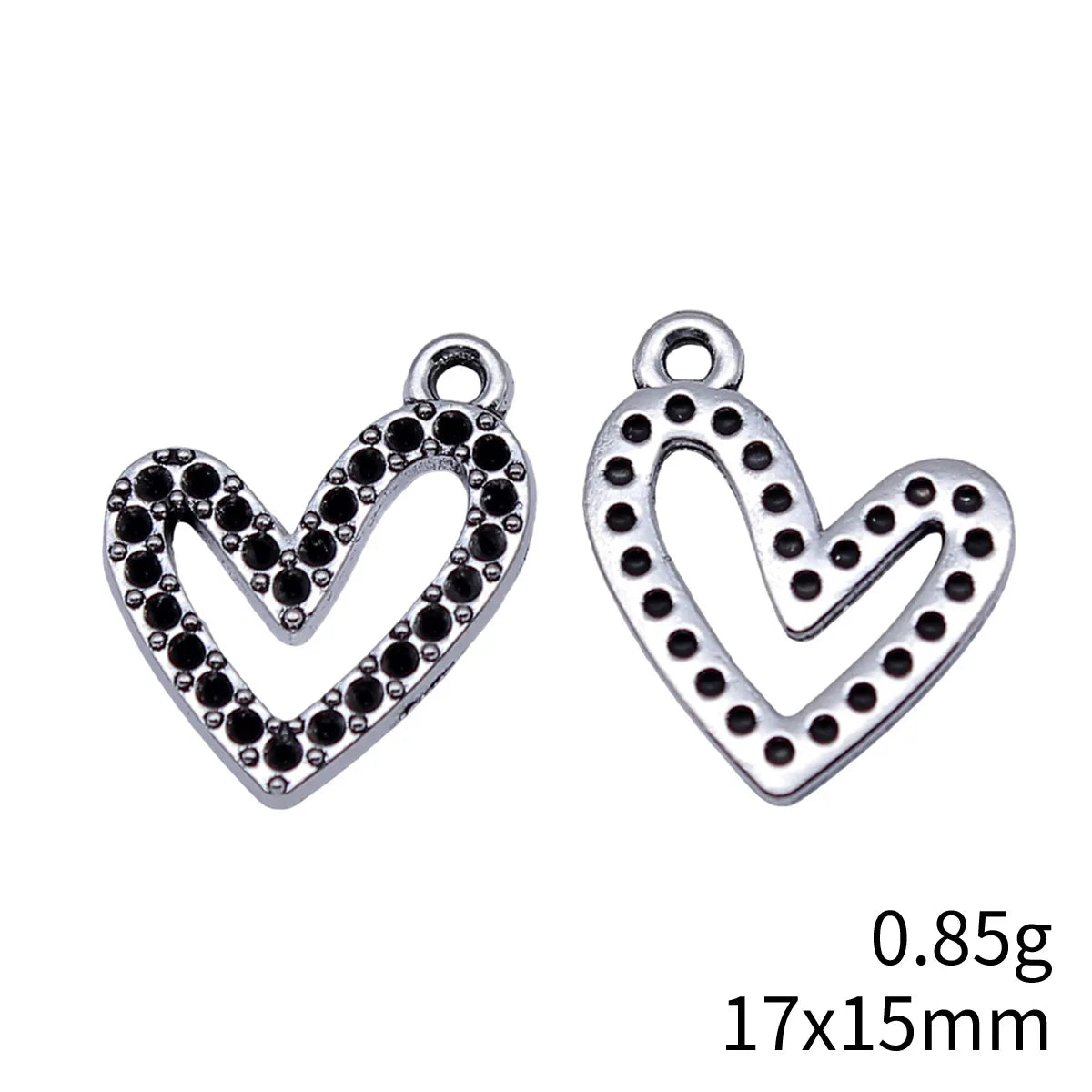 17x15mm 0.85g Antique Silver Zinc Alloy Heart Charm Pendant for DIY Necklace Bracelet Jewelry Making
