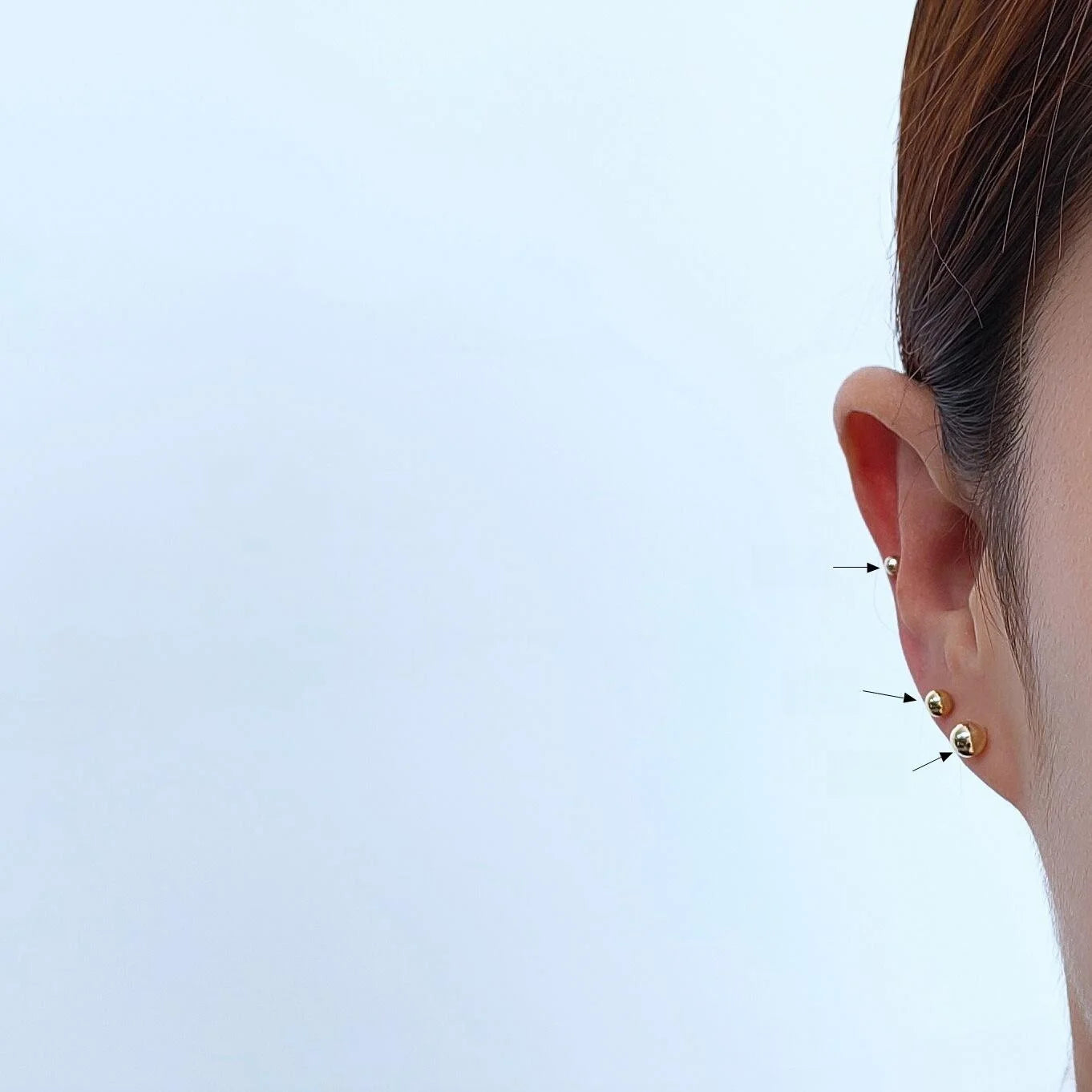 Minimalist Copper Ball Stud Earrings For Women, Korean Round Mini Geometric Jewelry