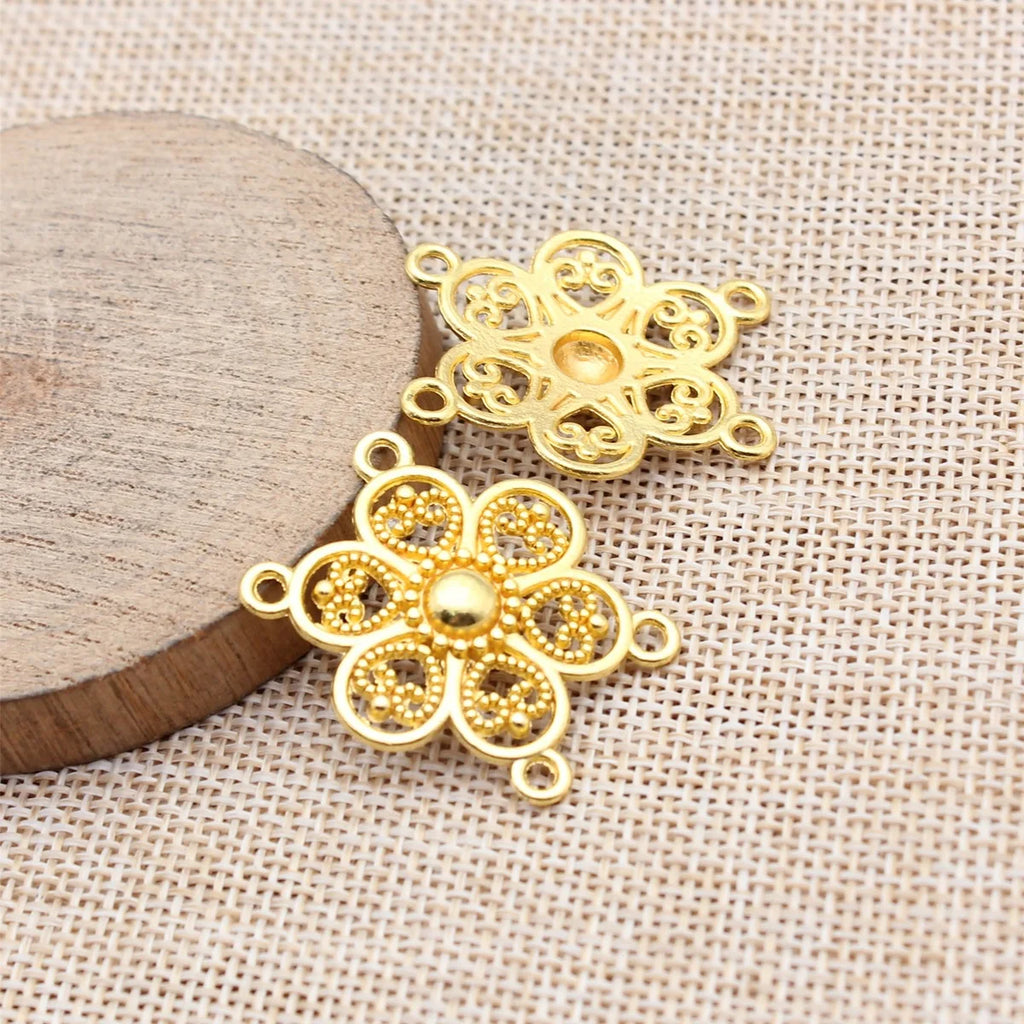 27x30mm 3.3g Multicolor Zinc Alloy 4-Hole Connector Charm for Body Chain Waist Chain DIY Jewelry