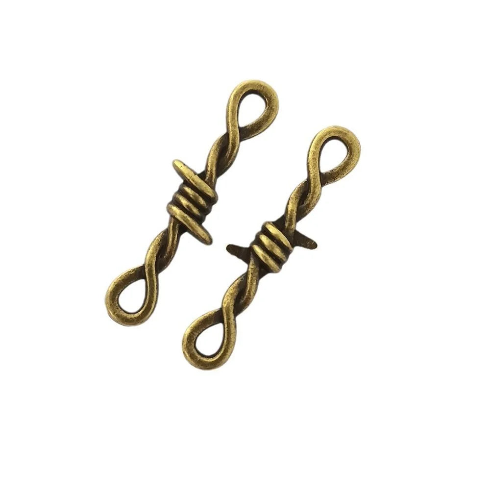 34x10MM Antique Silver Zinc Alloy Charm Pendant for DIY Necklace Bracelet Jewelry Making