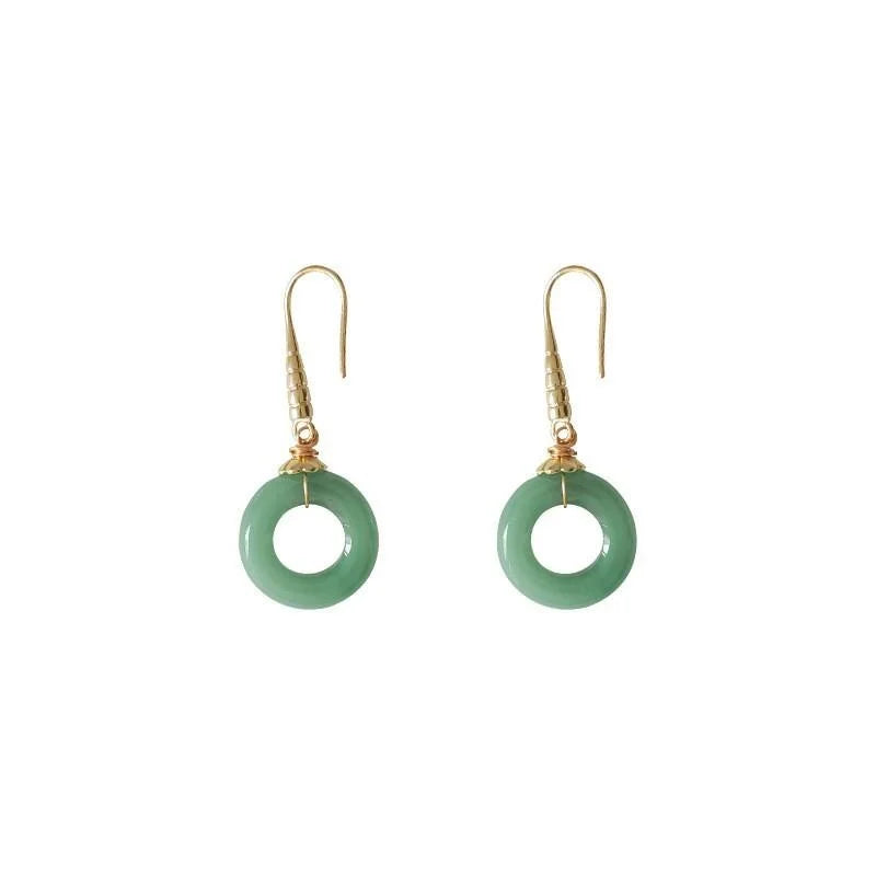 Handmade Forest Style Green Resin Bamboo Leaf Flower Geometric Drop Earrings For Women