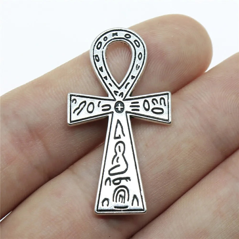 39x21mm 3.2g Antique Silver Zinc Alloy Cross Charm Pendant for DIY Necklace Bracelet Jewelry Making