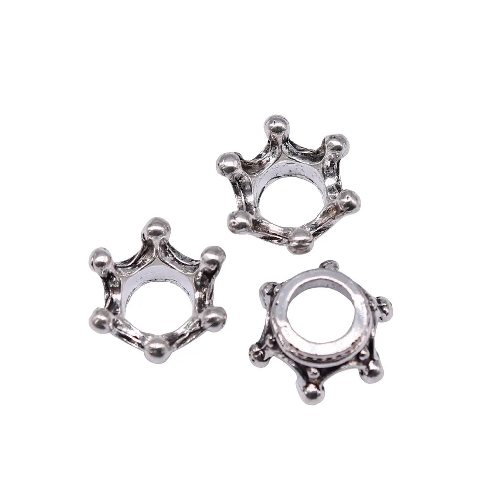 12x12x6mm 1.1g Antique Silver Zinc Alloy 3D Crown Charm Pendant for DIY Necklace Bracelet Jewelry