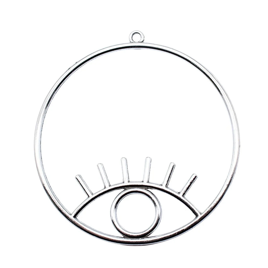 59x63mm 6.2g Antique Silver Zinc Alloy Round Eye Charm Pendant for DIY Necklace Bracelet