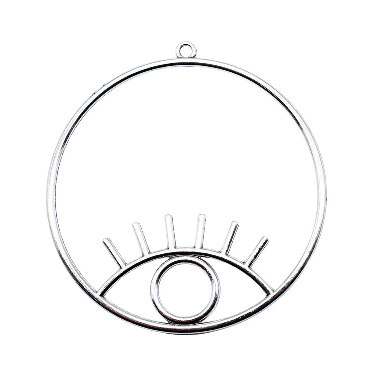 59x63mm 6.2g Antique Silver Zinc Alloy Round Eye Charm Pendant for DIY Necklace Bracelet