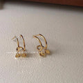Mini 14K Plated Copper Geometric Heart Stud Earrings Minimalist Jewelry