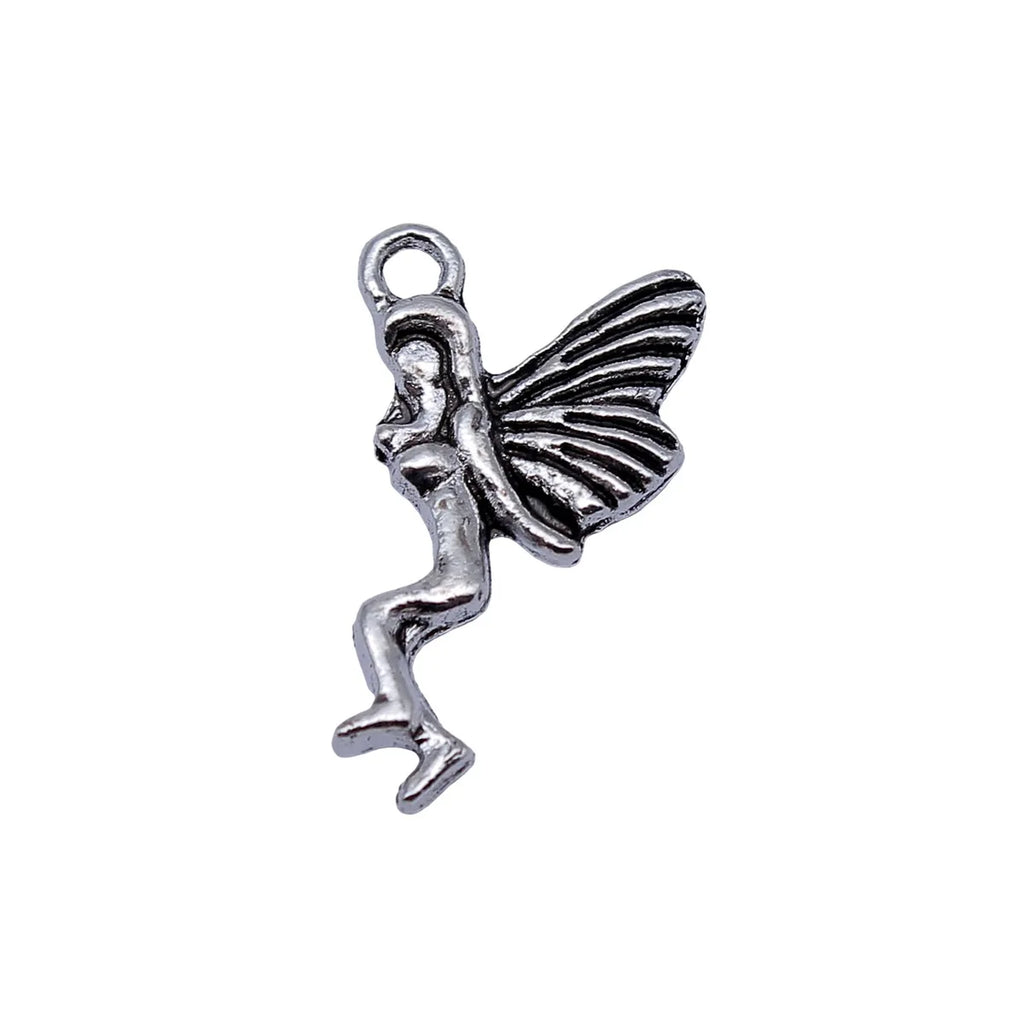 22x12mm 0.94g Antique Silver Zinc Alloy Butterfly Angel Charm Pendant for Necklace Earring DIY