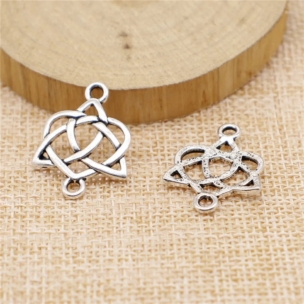 25x19mm 1.5g Zinc Alloy Celtic Symbol Celtic Knot Connector Charm for DIY Bracelet Necklace Jewelry Making