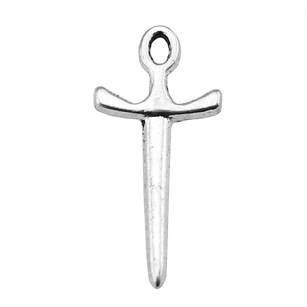 21x10mm 0.5g Multicolor Zinc Alloy Fencing Cross Charm Pendant for DIY Necklace Bracelet Making