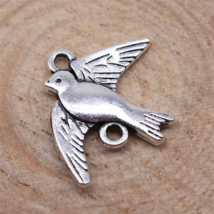 21x17mm 1.4g Multicolor Zinc Alloy Bird Connector Charm for Bracelet Necklace Jewelry Making