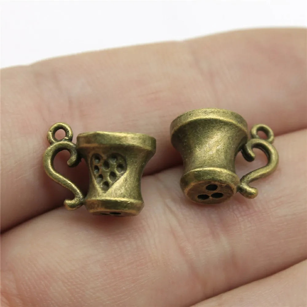 10x15mm 2g Multicolor Zinc Alloy Cup Charm Pendant for DIY Bracelet Necklace Jewelry Making