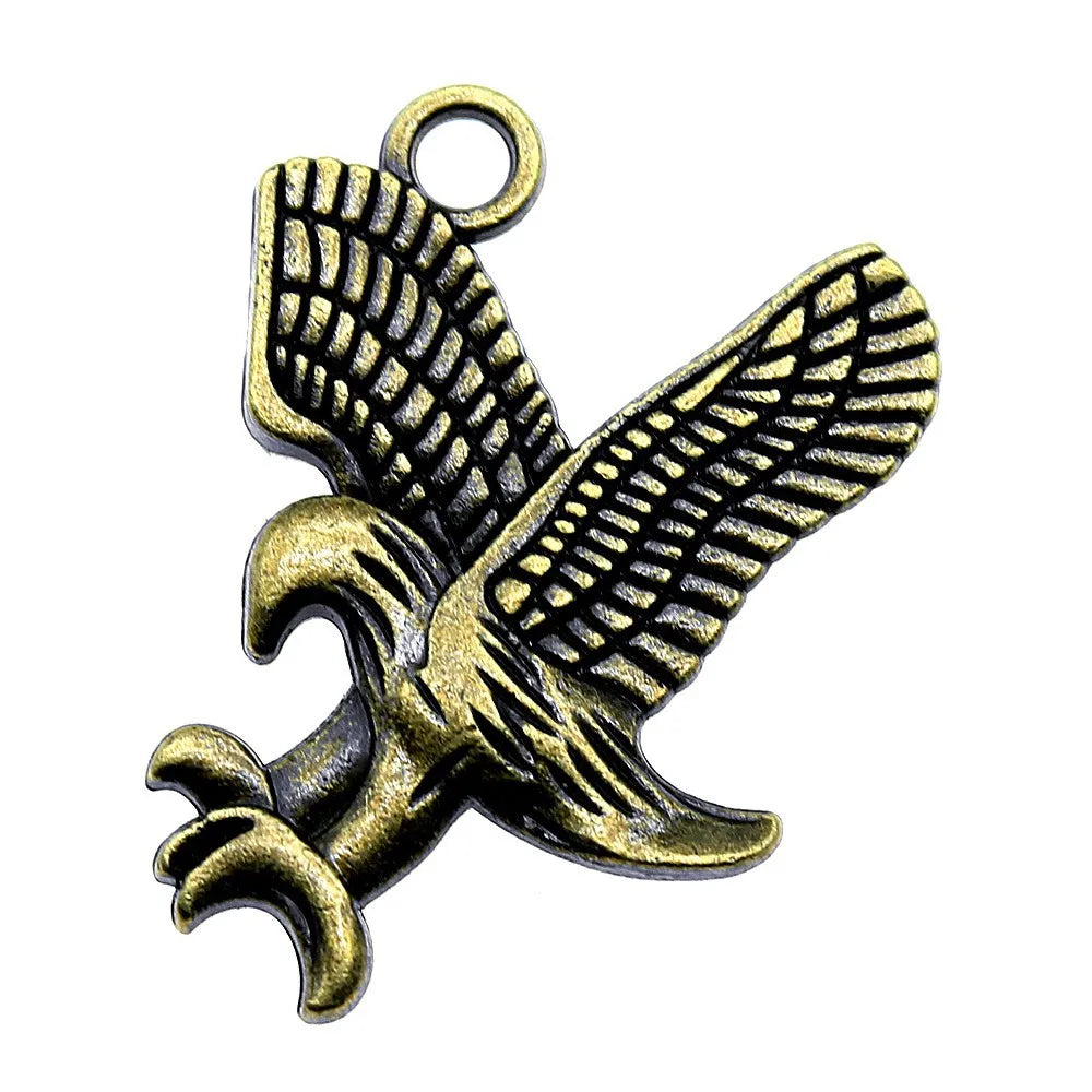 31x27mm 5.1g Multicolor Zinc Alloy Eagle Charm Pendant for DIY Bird Theme Necklace Bracelet Making