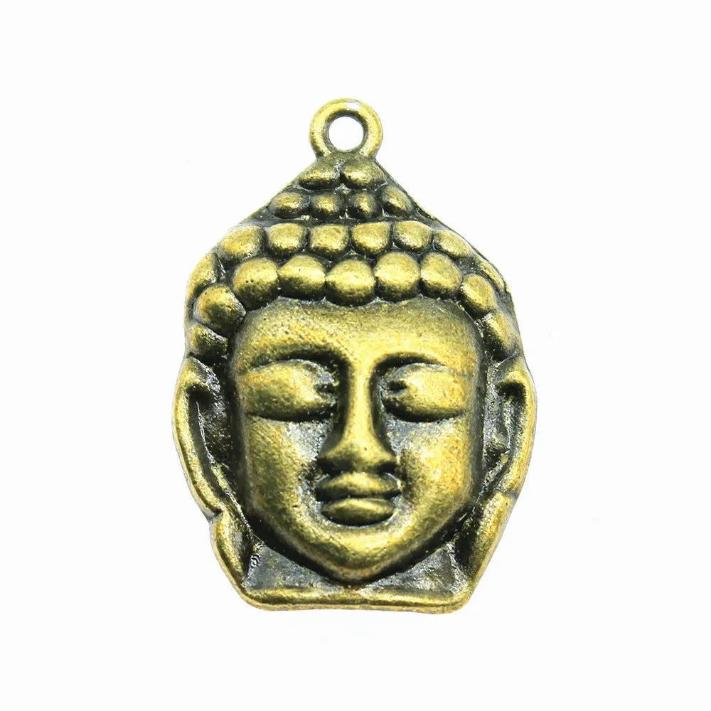29x19mm 2.5g Multicolor Zinc Alloy Buddha Head Charm Pendant for Necklace Bracelet Jewelry Making