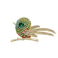 Cute Enamel Bird Brooch With Rhinestone Eye, Gold Alloy Lapel Pin Corsage For Cardigan Dress Gift