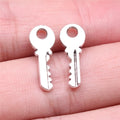 19x7mm 0.6g Antique Silver Zinc Alloy Key Charm Pendant for DIY Bracelet Necklace Accessories