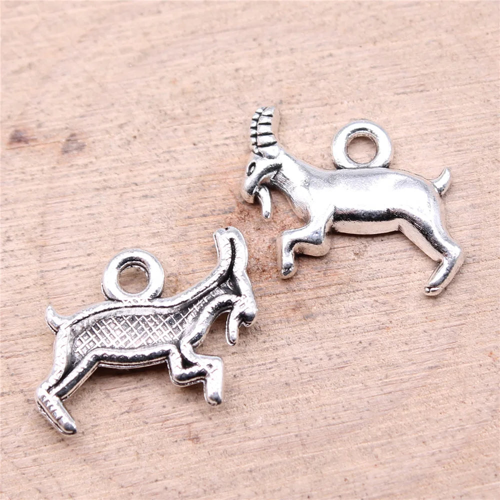 18x12mm 0.9g Antique Silver Zinc Alloy Goat Charm Pendant for DIY Necklace Bracelet Jewelry Making