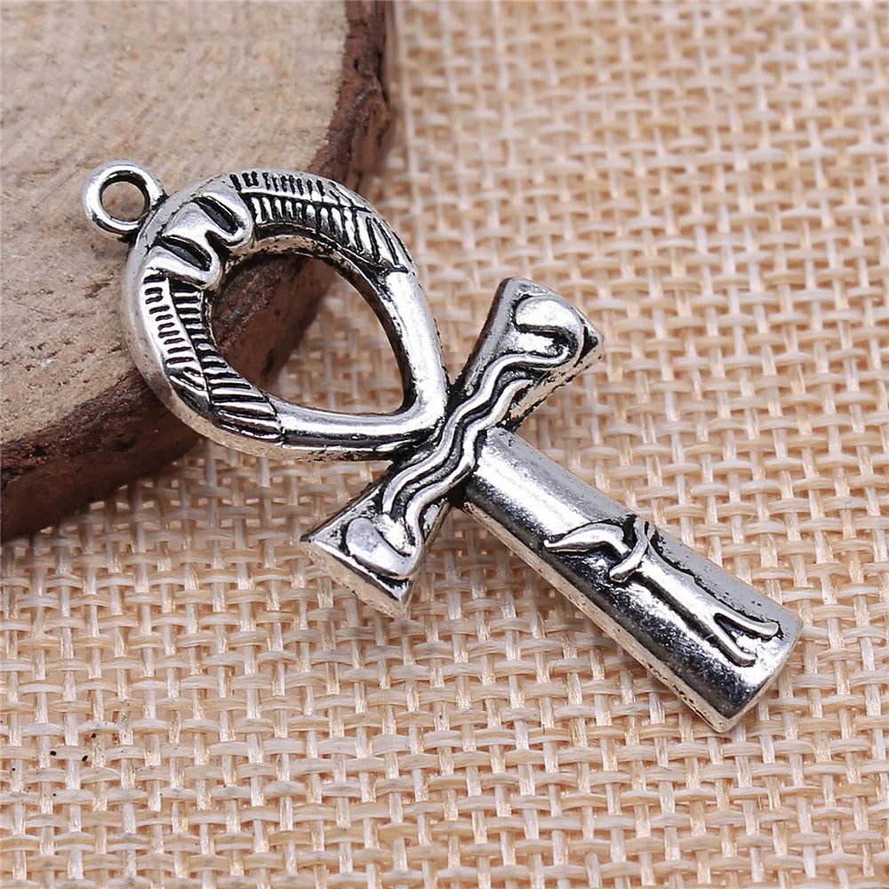 43x19mm 3.8g Multicolor Zinc Alloy Ankh Cross Charm Pendant for DIY Necklace Bracelet Making