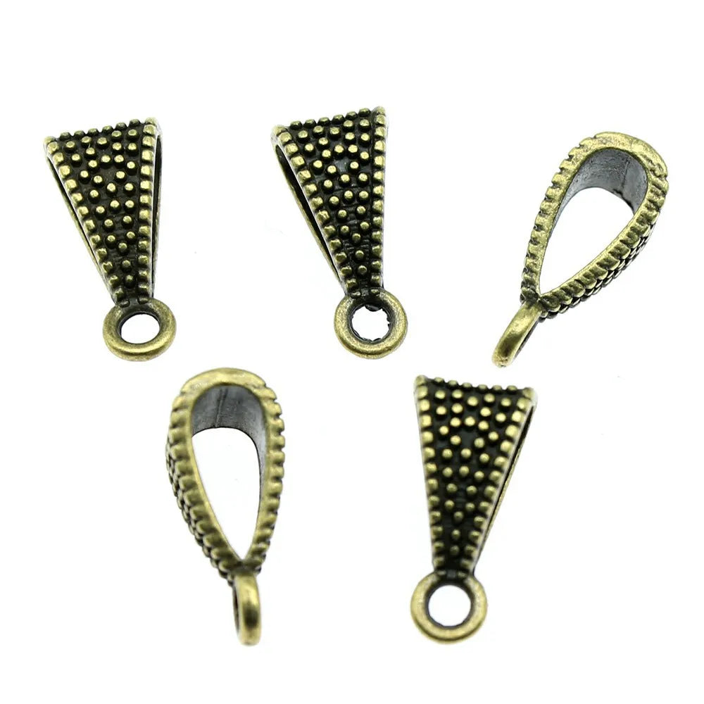 15x7x6mm 0.9g Multi-Color Zinc Alloy Triangle Pendant Bail Connectors for DIY Necklace Jewelry Making