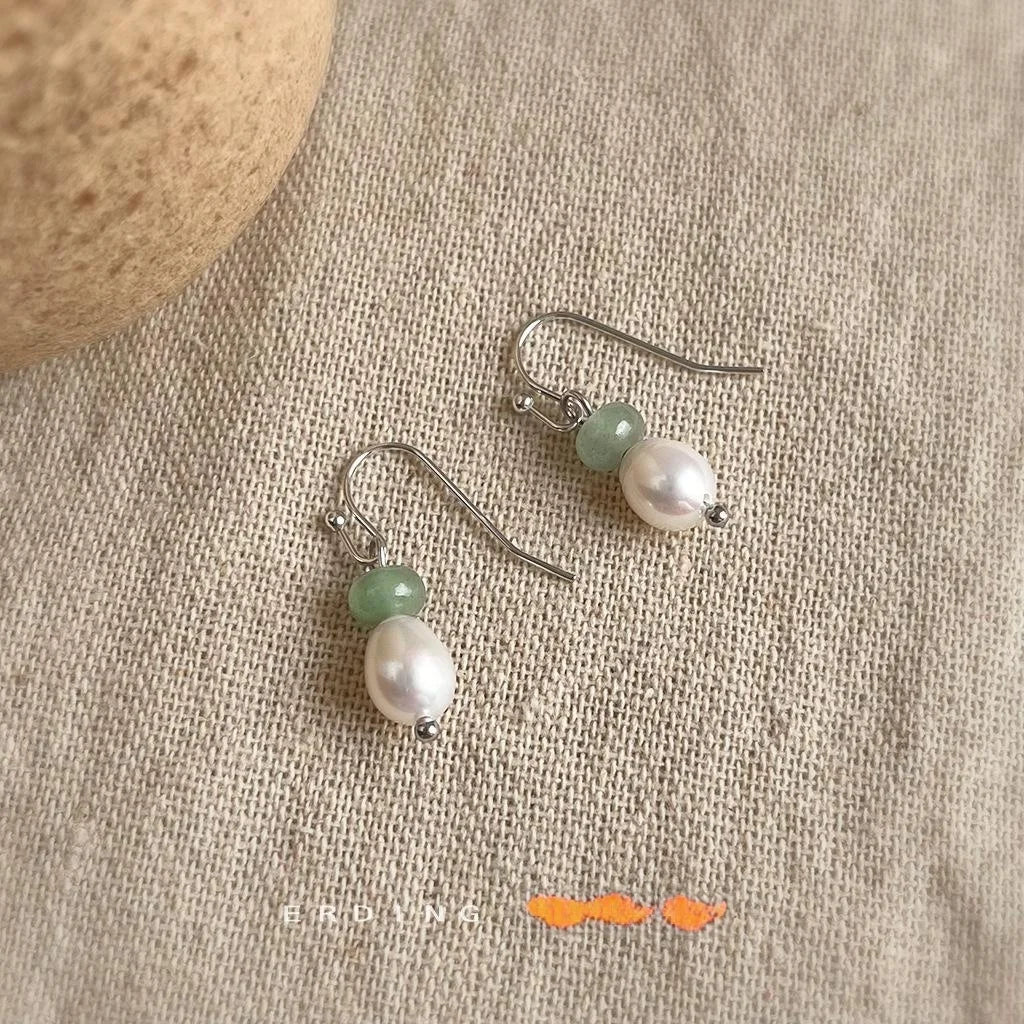 Natural Freshwater Pearl Teardrop Drop Earrings Handmade Vintage Palace Style Jewelry