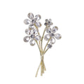 Luxury Rhinestone Crystal Flower Bouquet Brooch Elegant Alloy Lapel Pin Corsage Suit Accessory Gift