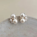 Light Luxury 14K Plated Round Resin Pearl Drop Earrings Geometric Elegant Minimalist Jewelry
