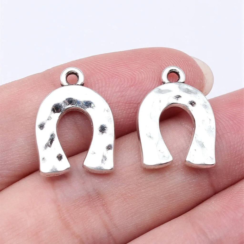 14x19mm 2g Antique Silver Iron Horseshoe Charm Pendant for DIY Necklace Bracelet Jewelry Making