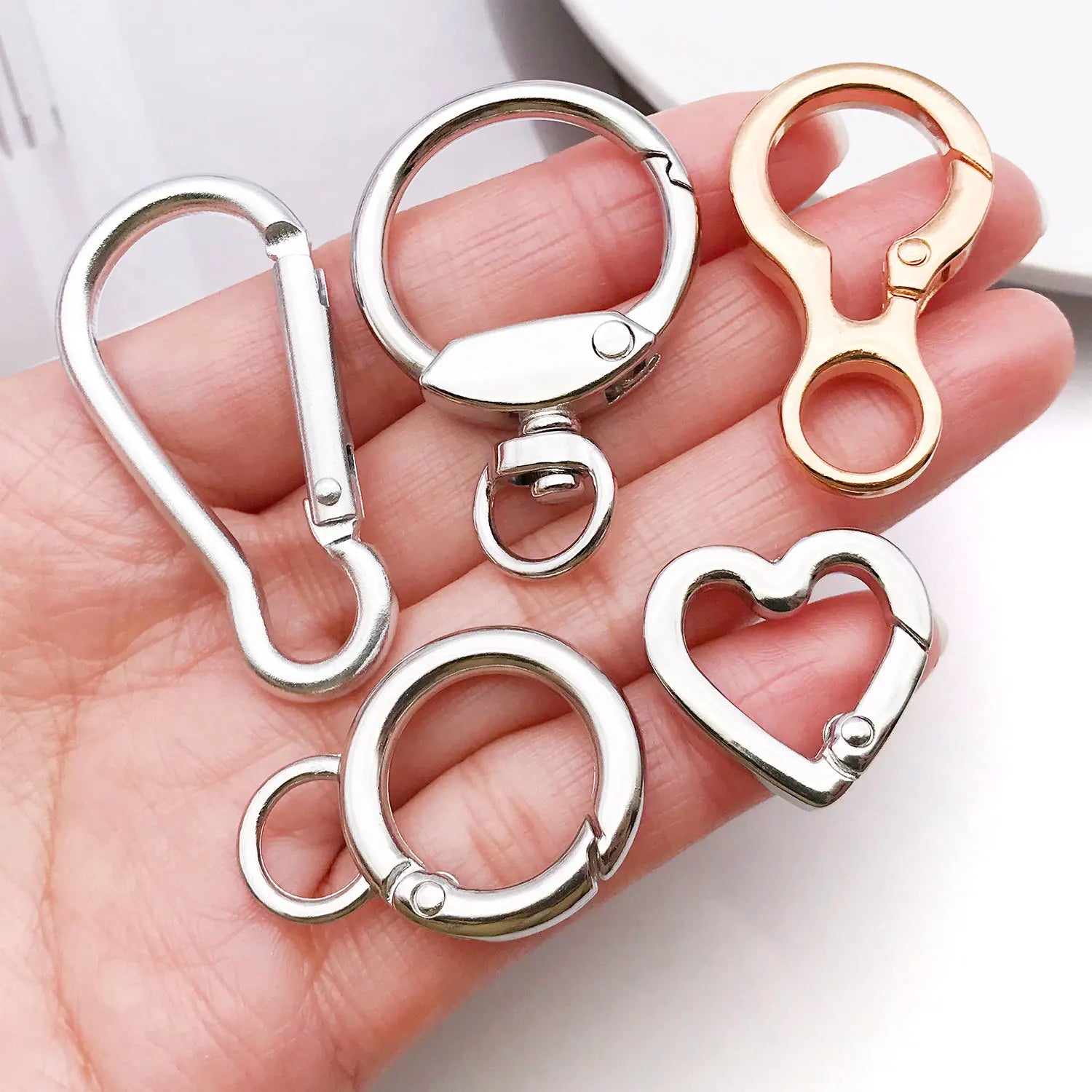 Iron Heart Lobster Dog Clasp for Keyring Bracelet Necklace DIY Jewelry Findings