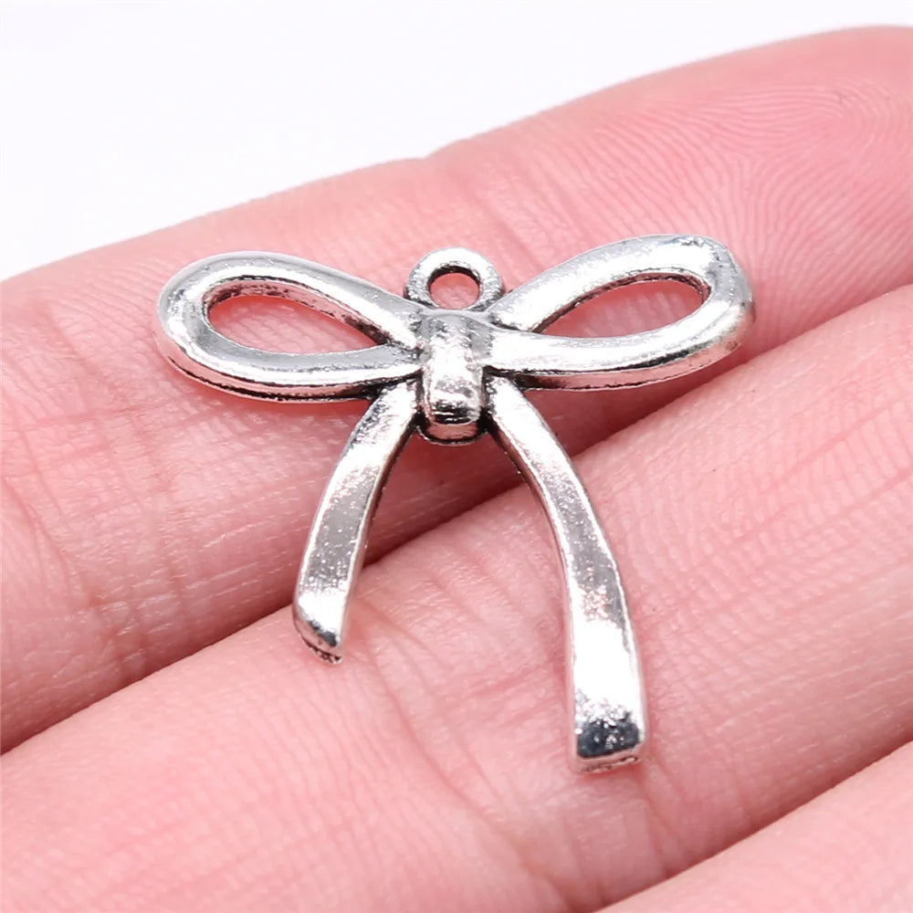 25x24mm 1.8g Multicolor Zinc Alloy Bowknot Butterfly Charm Pendant for DIY Bracelet Necklace Jewelry Making