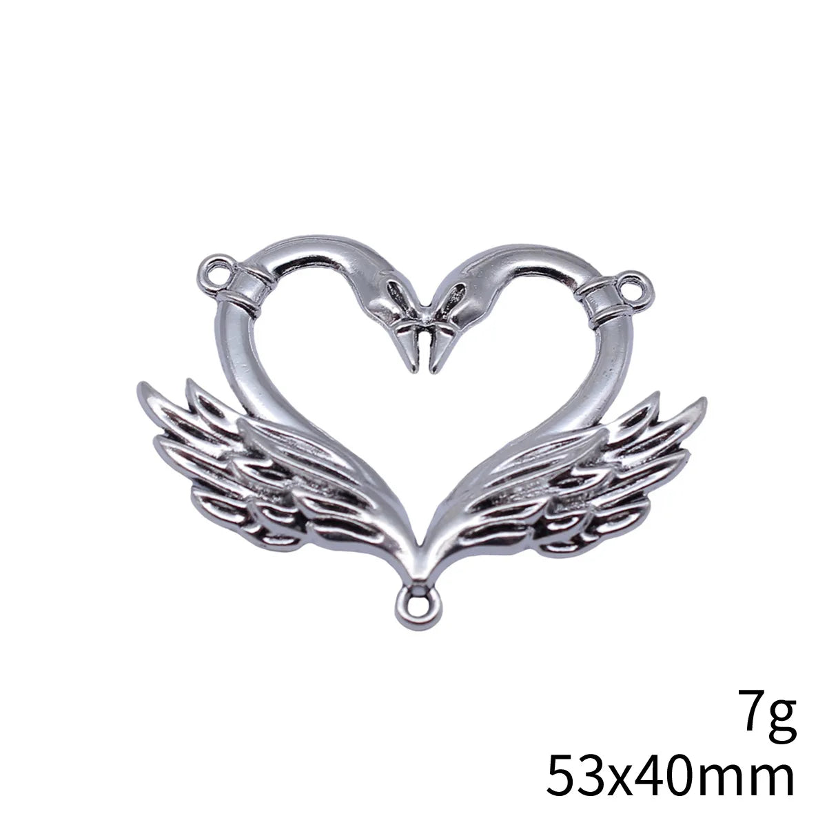 53x40mm 7g Multicolor Zinc Alloy Heart Swan Connector Charm for DIY Necklace Bracelet Jewelry