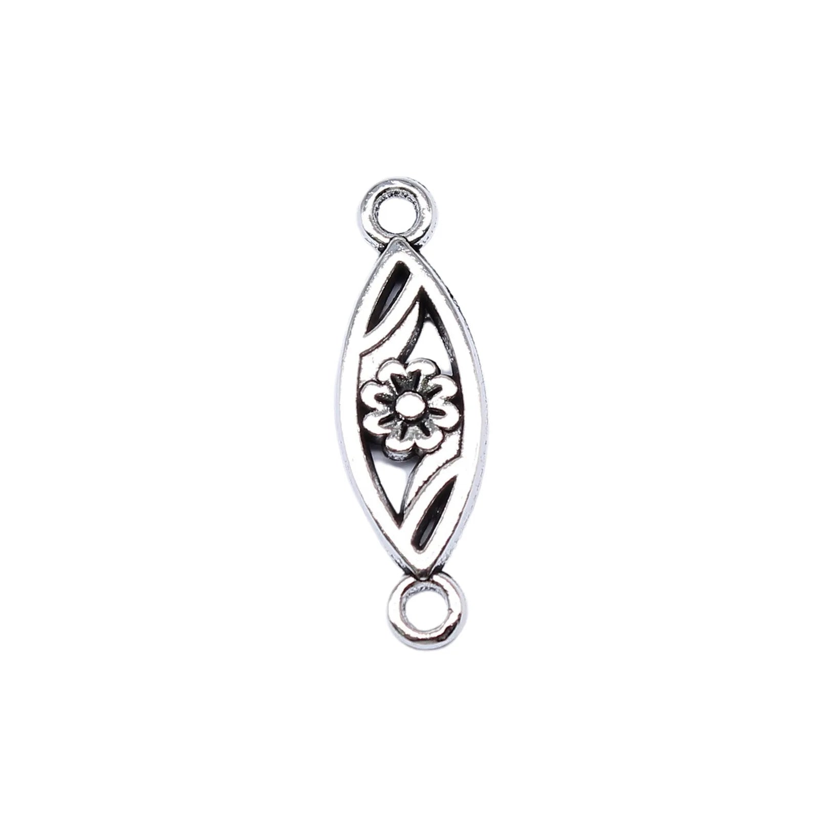 24x7mm 0.95g Multicolor Zinc Alloy Flower Connector Charm for DIY Bracelet Necklace Jewelry Making