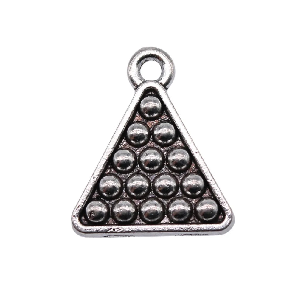 19x16mm 1.96g Antique Silver Zinc Alloy Billiards Snooker Charm Pendant for DIY Jewelry Making