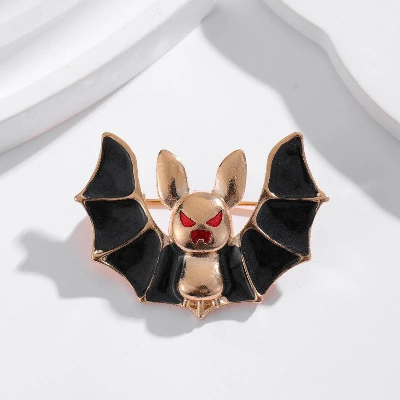 Cute Halloween Pumpkin, Cat, Witch Hat And Spider Alloy Enamel Rhinestone Brooch Lapel Pin Gift