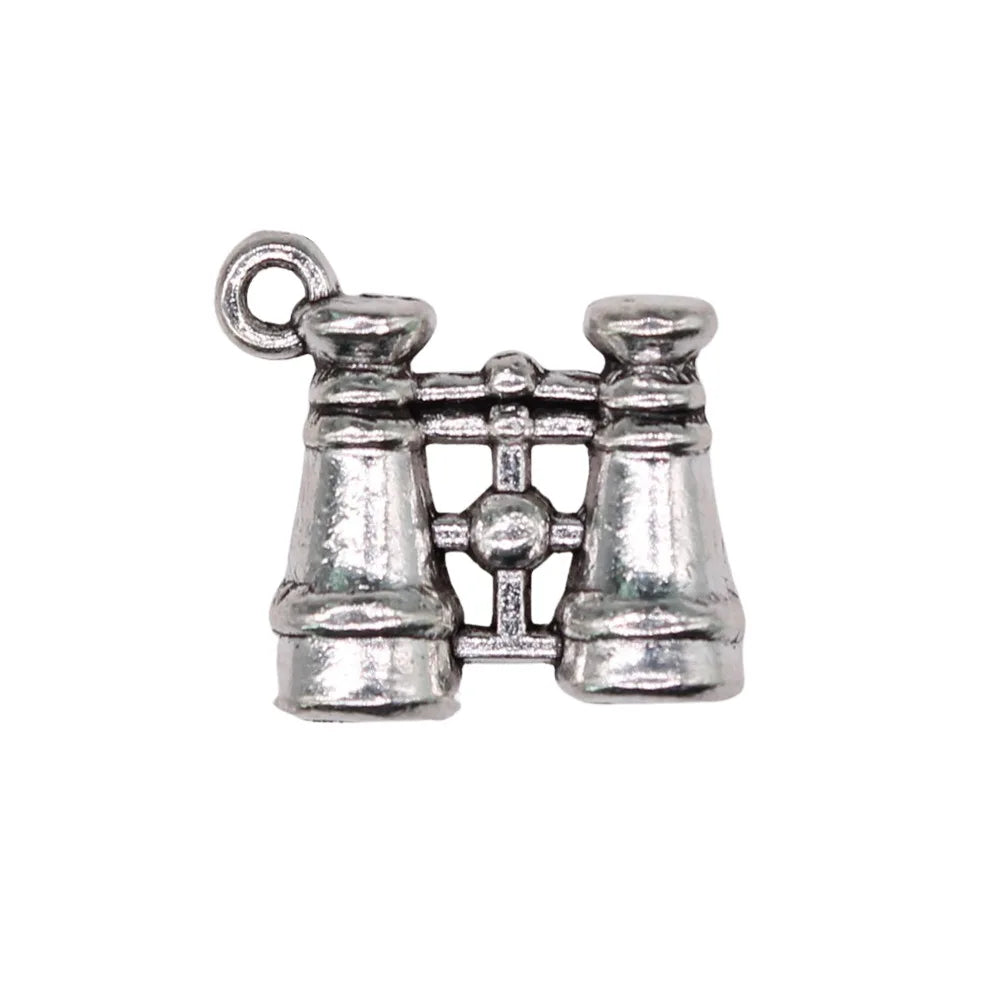 15x15mm 2.4g Antique Silver Zinc Alloy Telescope Charm Pendant for DIY Jewelry Making