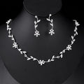 Rhinestone Floral Vine Necklace And Earrings Jewelry Set Elegant Bridal Wedding Party Jewelry Gift