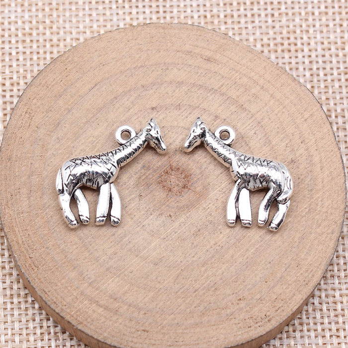20x23mm 2.8g Antique Silver Zinc Alloy Giraffe Charm Pendant for DIY Necklace Bracelet Jewelry Making