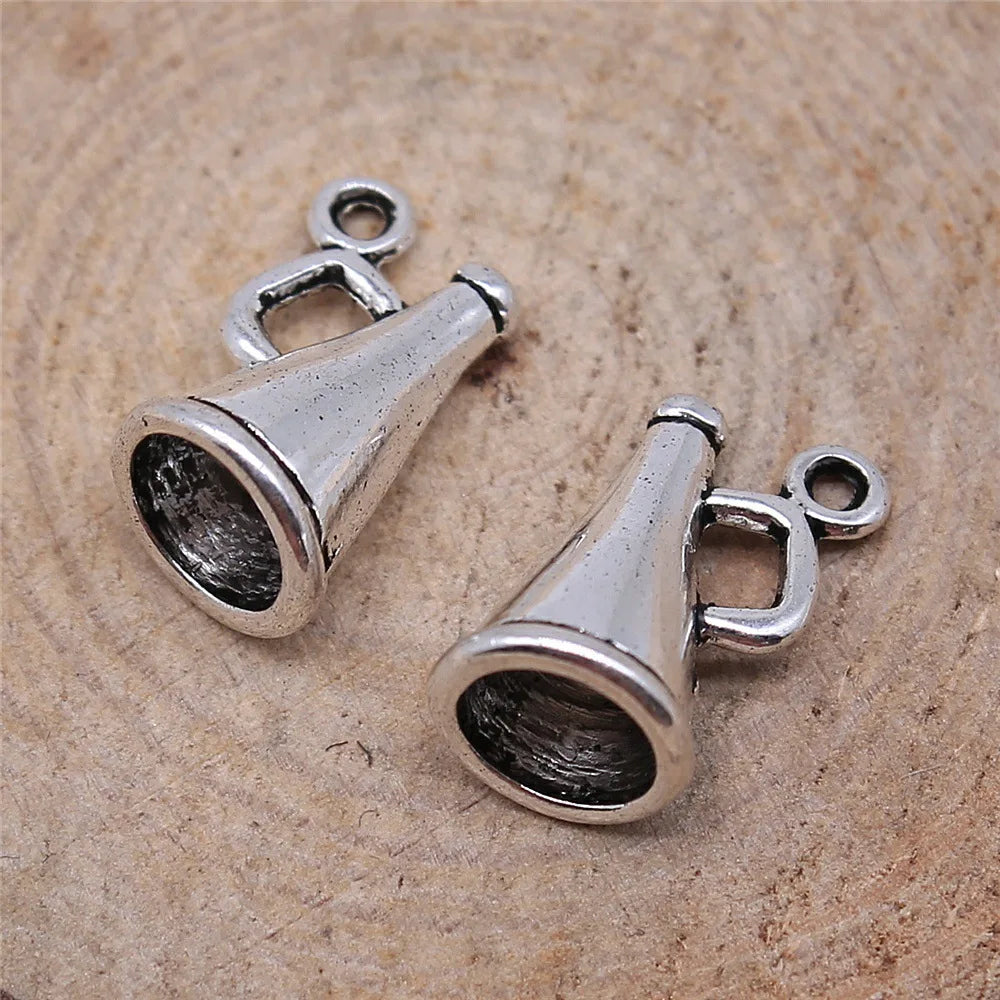 15x9x9mm 1g Multicolor Zinc Alloy Trumpet Charm Pendant for DIY Music Theme Jewelry Making